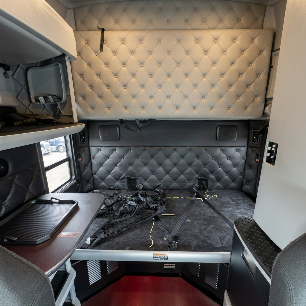 Sleeper berth — quilted interior